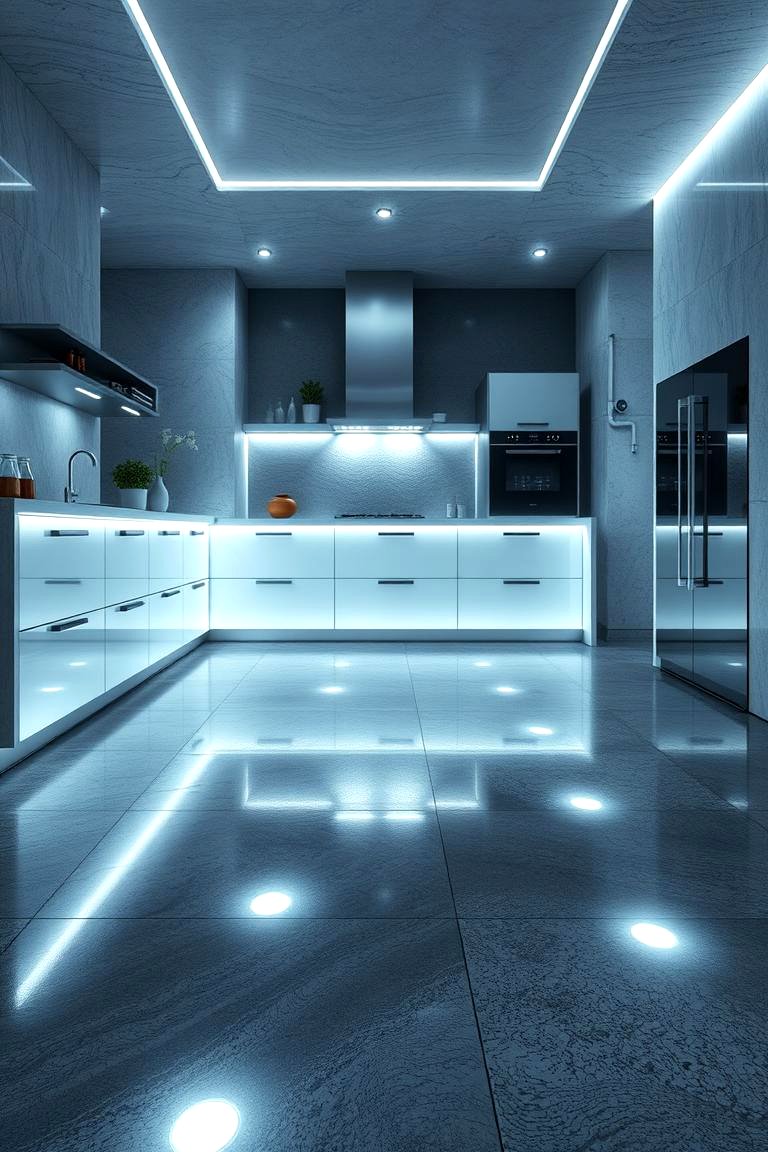 30 Industrial Chic Concrete Floor Kitchen Design Concepts