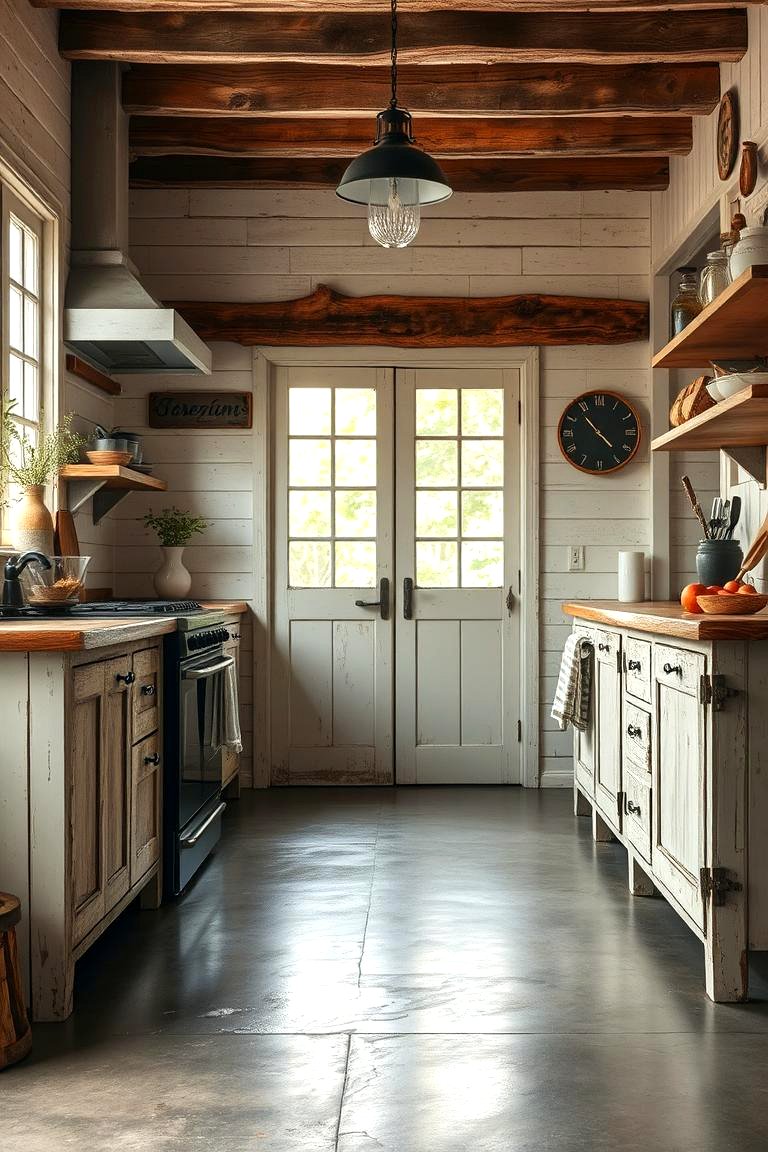 30 Industrial Chic Concrete Floor Kitchen Design Concepts
