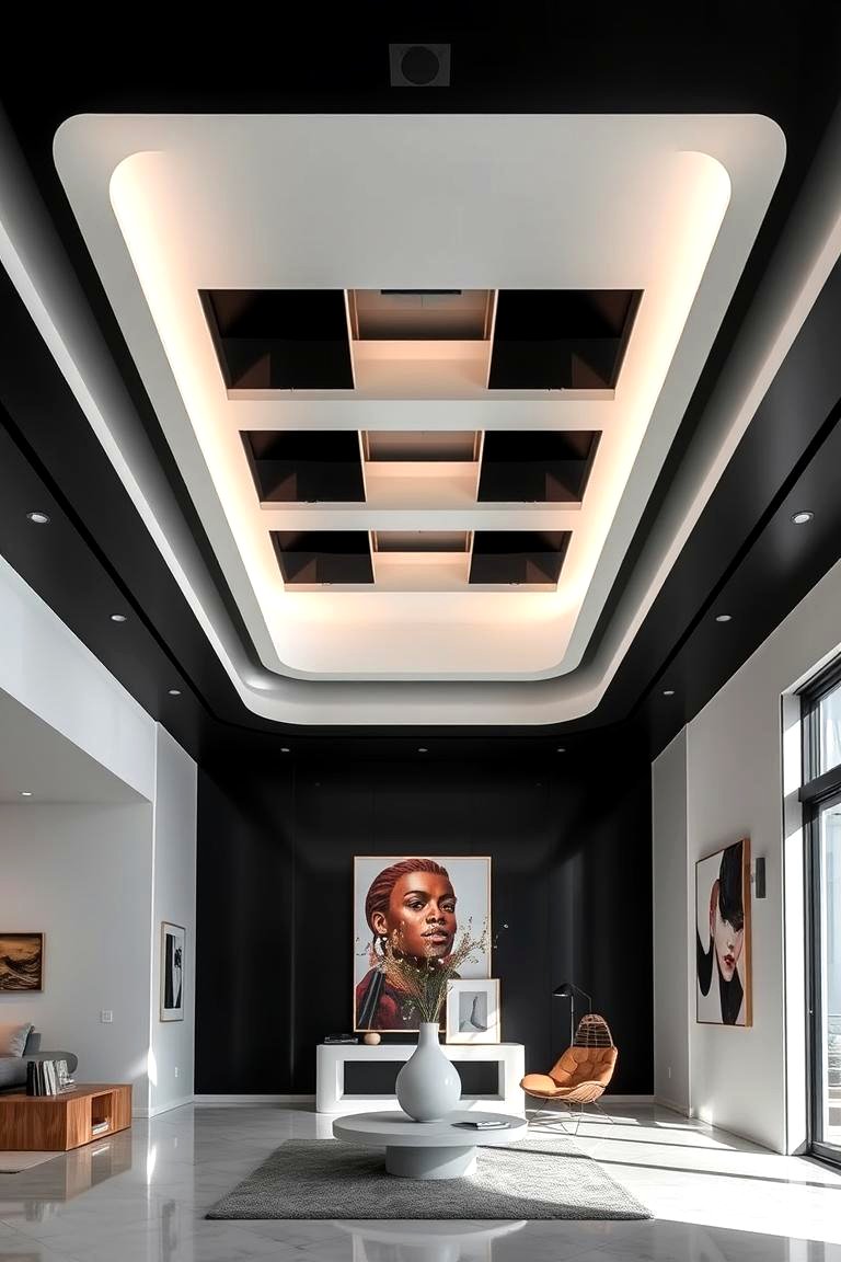 Image showcasing 30 Modern Black Ceiling Design Ideas for Dramatic Interiors