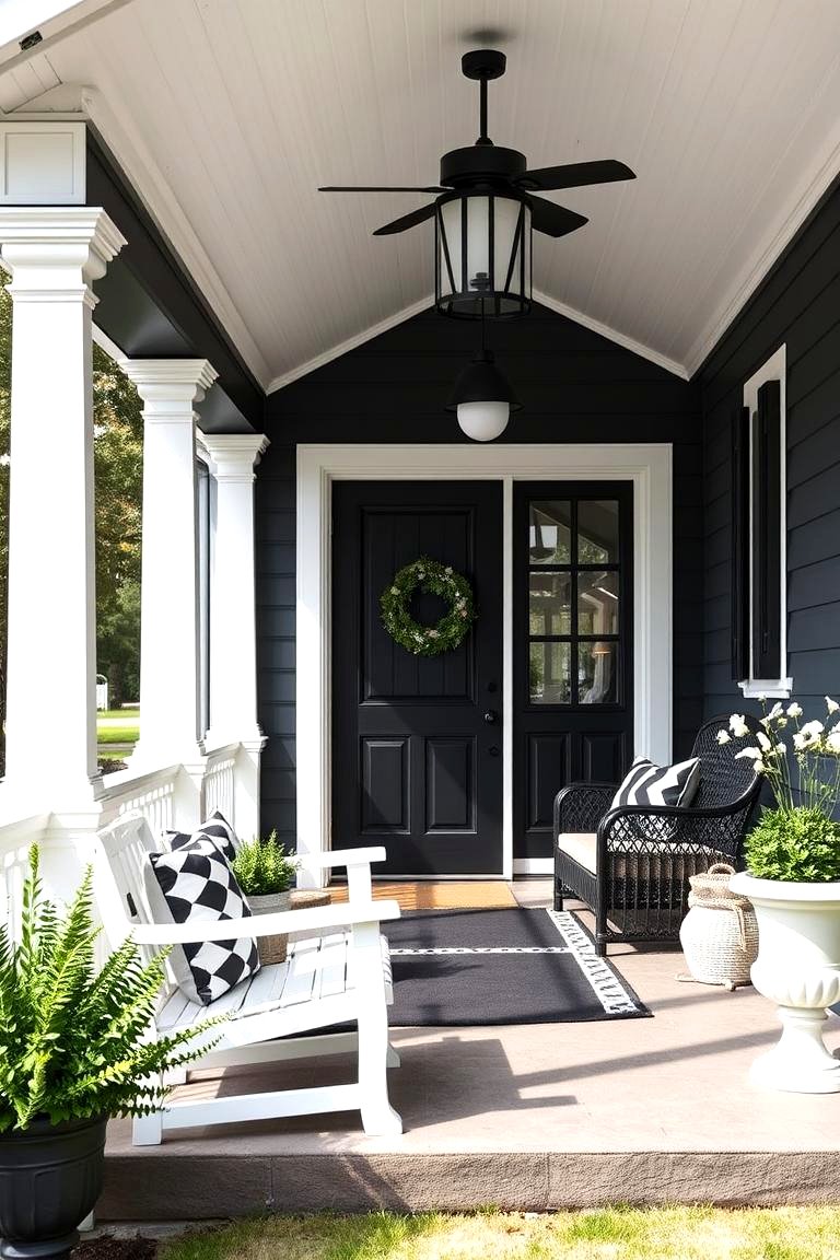 30 Inviting Black Porch Ideas for a Modern Outdoor Oasis