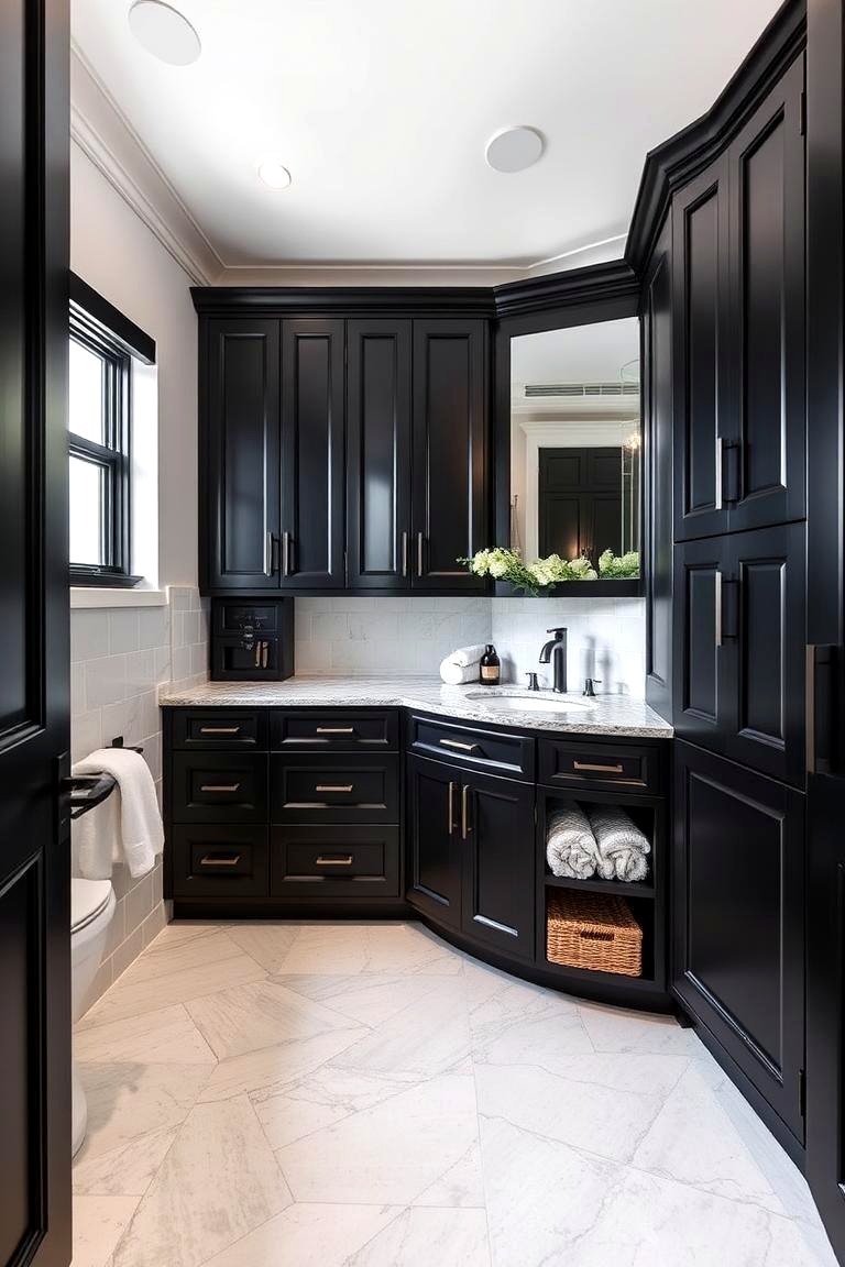 30 Black Cabinet Bathroom Ideas for Dramatic Modern Spaces