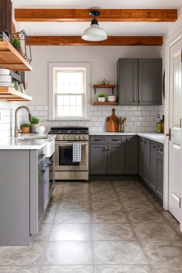 30 Industrial Chic Concrete Floor Kitchen Design Concepts