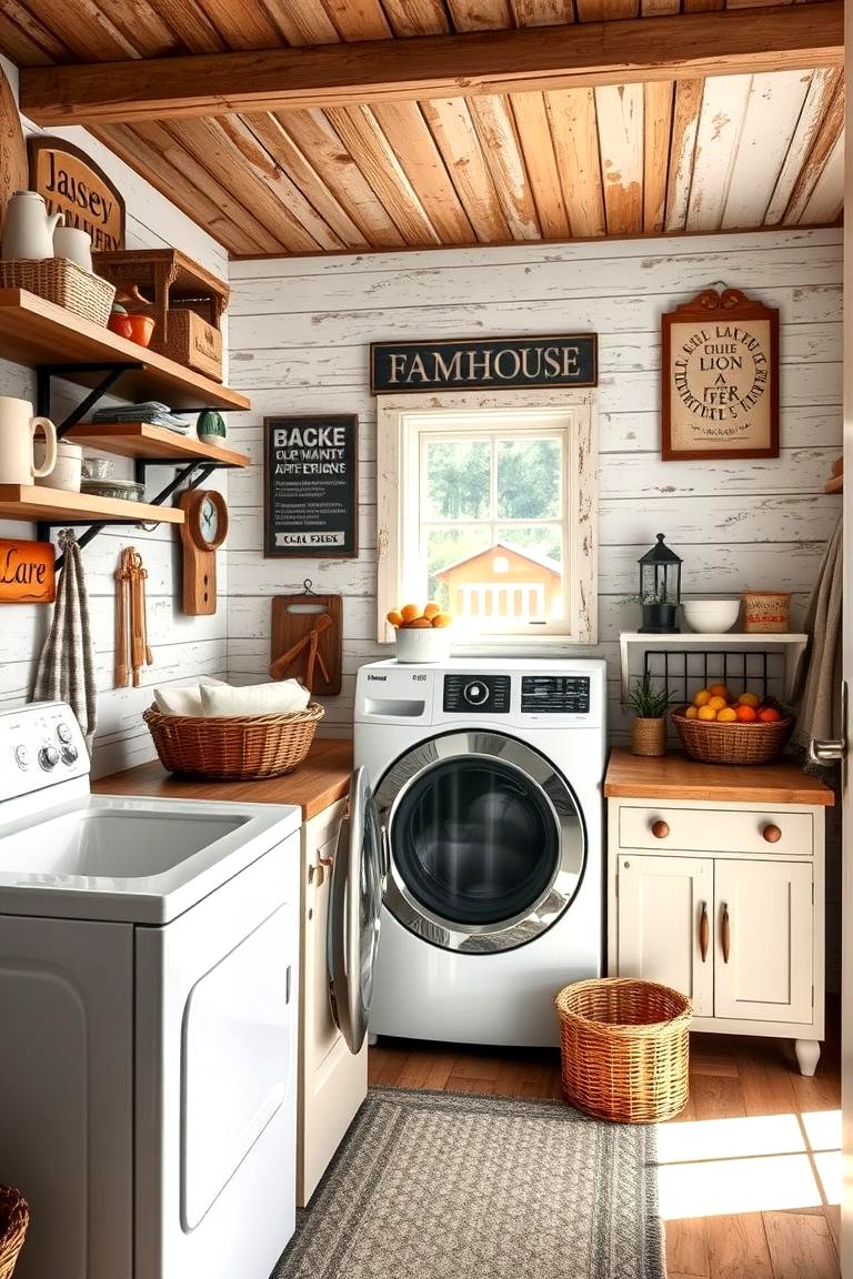 30 Rustic Laundry Room Ideas for Functional Farmhouse Style