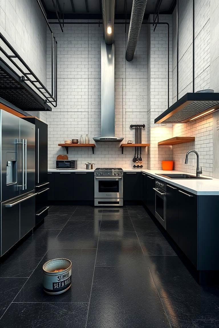 30 Sleek Black Floor Kitchen Ideas for Contemporary Designs