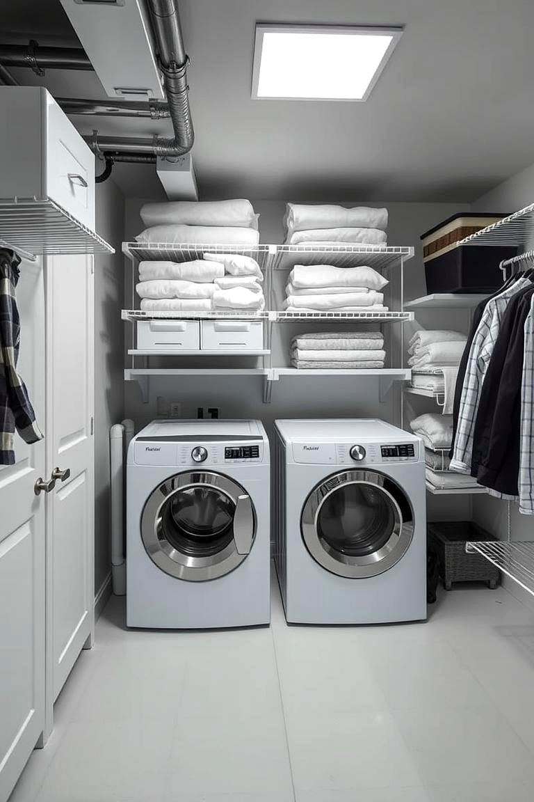 30 Basement Laundry Room Ideas for Functional Utility Spaces