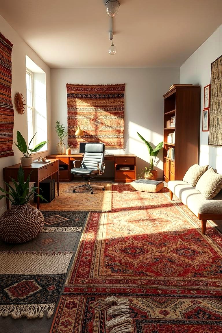 Illustration of Bohemian Textured Decor Ideas For Home Office