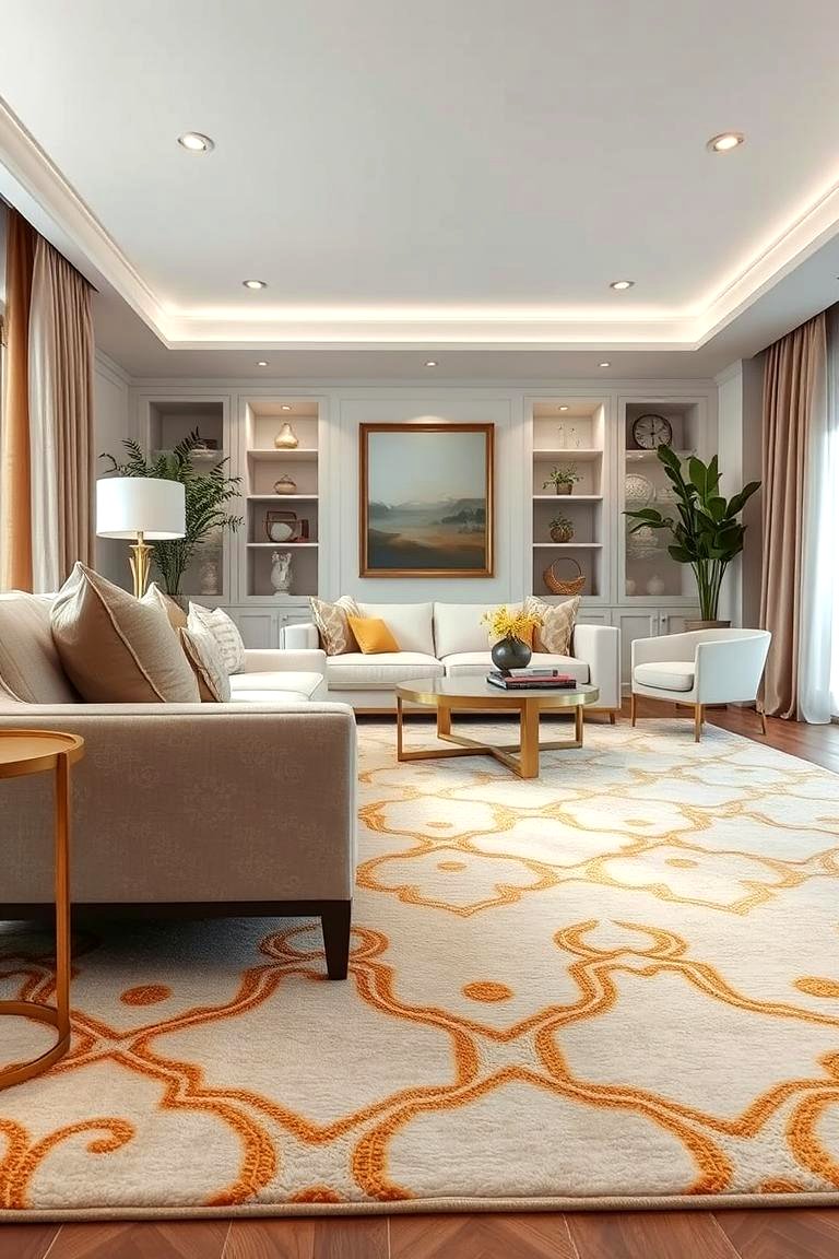 30 Elegant Cream & Gold Living Room Themes for Luxe Interiors