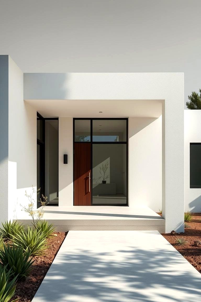 View of 30 Minimalist House Exterior Ideas: Clean & Modern Designs