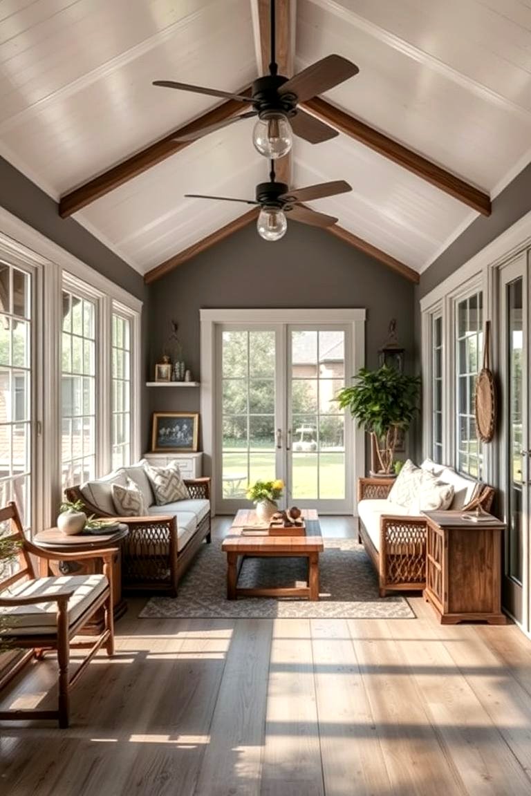 30 Farmhouse Sunroom Ideas for Cozy and Light-Filled Relaxation