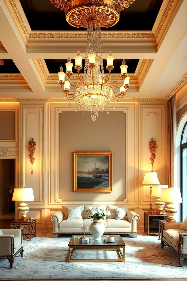30 Elegant Cream & Gold Living Room Themes for Luxe Interiors