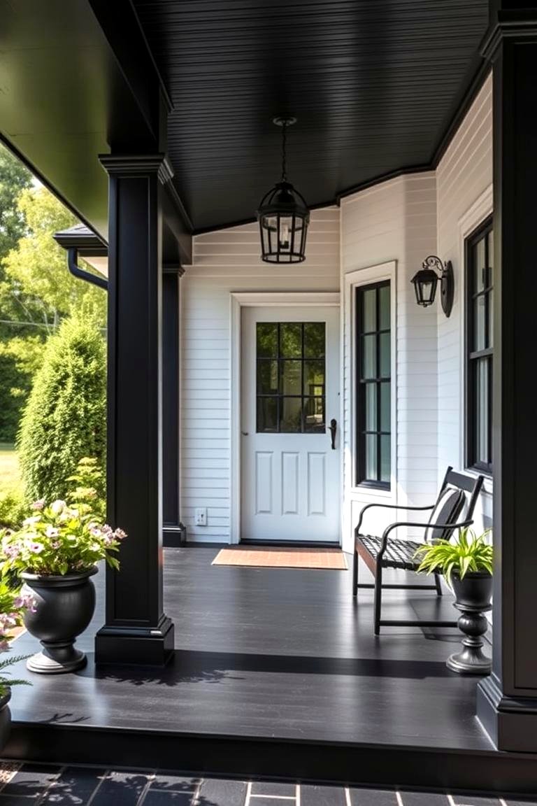 30 Inviting Black Porch Ideas for a Modern Outdoor Oasis