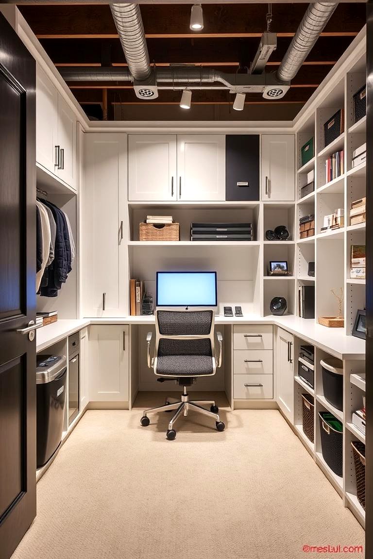 30 Basement Office Ideas for Productive Below-Ground Workspaces