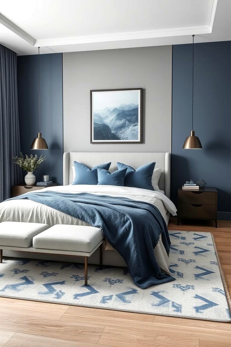 30 Calming Blue and Grey Bedroom Ideas for Relaxing Retreats
