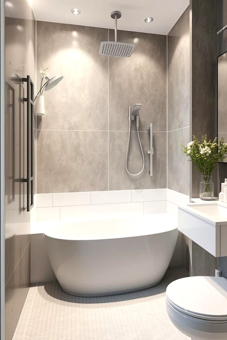 Shower Innovaive Design 30 Tub-Shower Combo Ideas for Space-Efficient Bathrooms