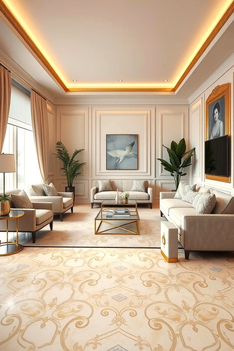 30 Elegant Cream & Gold Living Room Themes for Luxe Interiors