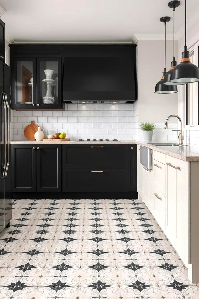 30 Sleek Black Floor Kitchen Ideas for Contemporary Designs