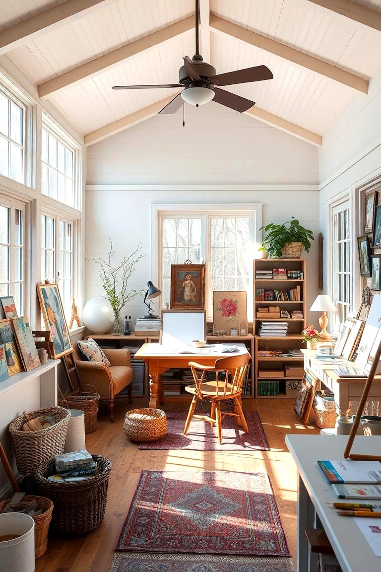 View of 30 Farmhouse Sunroom Ideas for Cozy and Light-Filled Relaxation