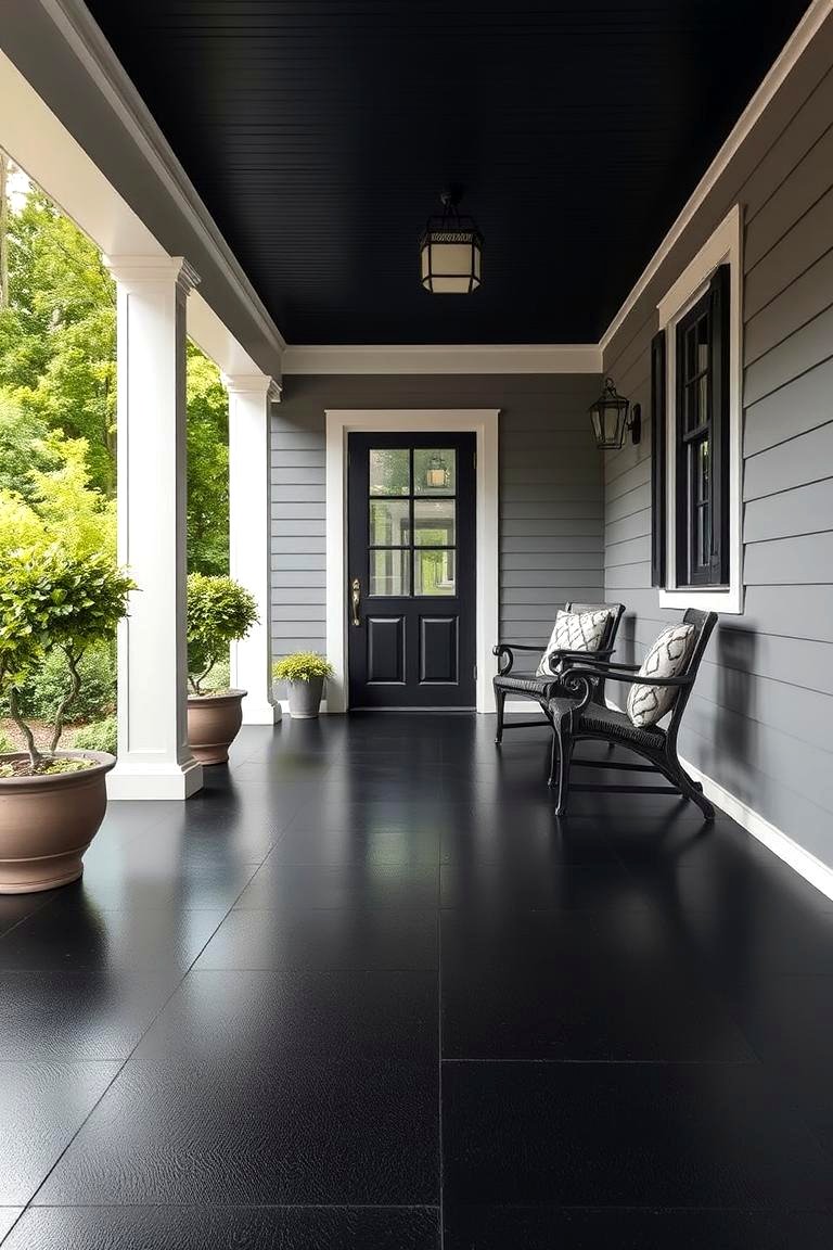 30 Inviting Black Porch Ideas for a Modern Outdoor Oasis
