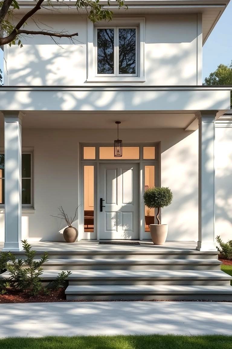 View of 30 Minimalist House Exterior Ideas: Clean & Modern Designs