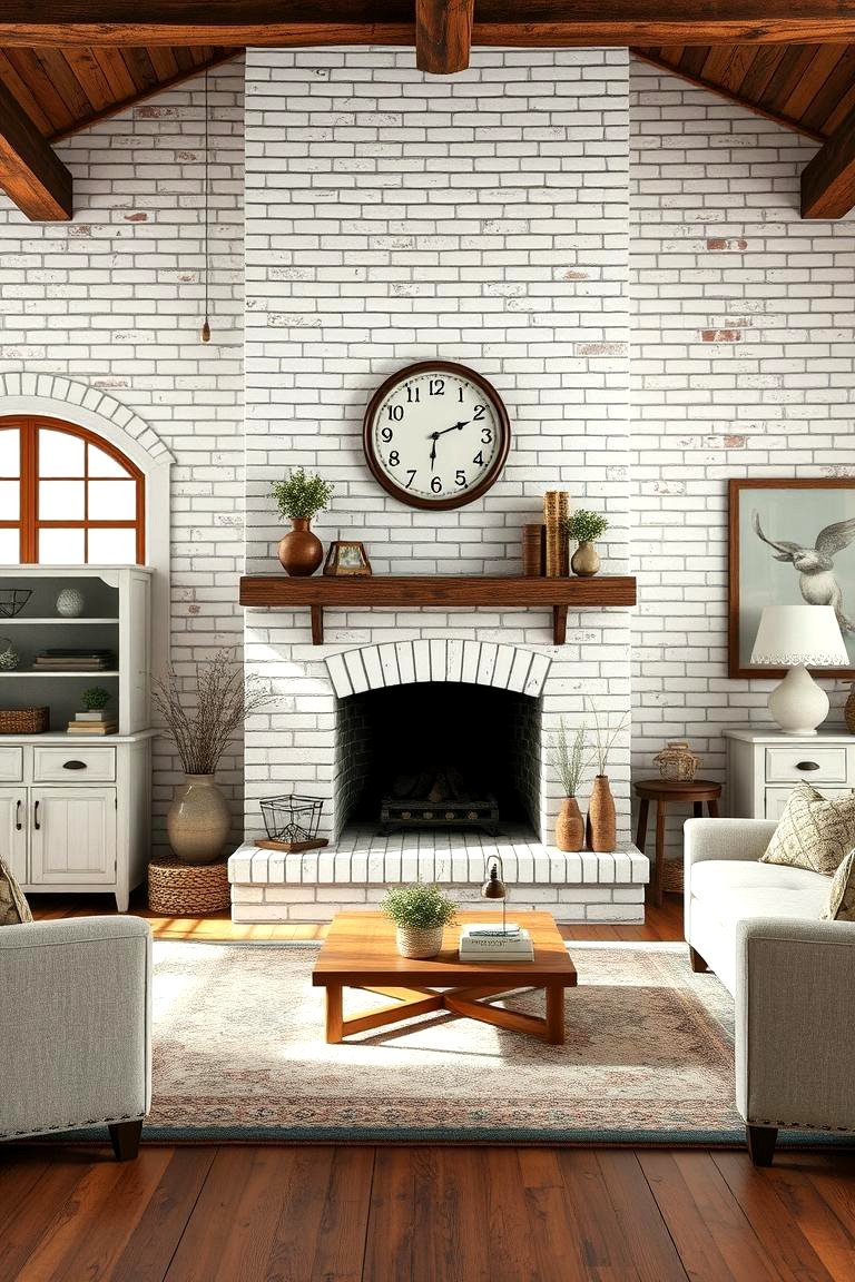 30 White Brick Fireplace Ideas for Timeless Living Rooms