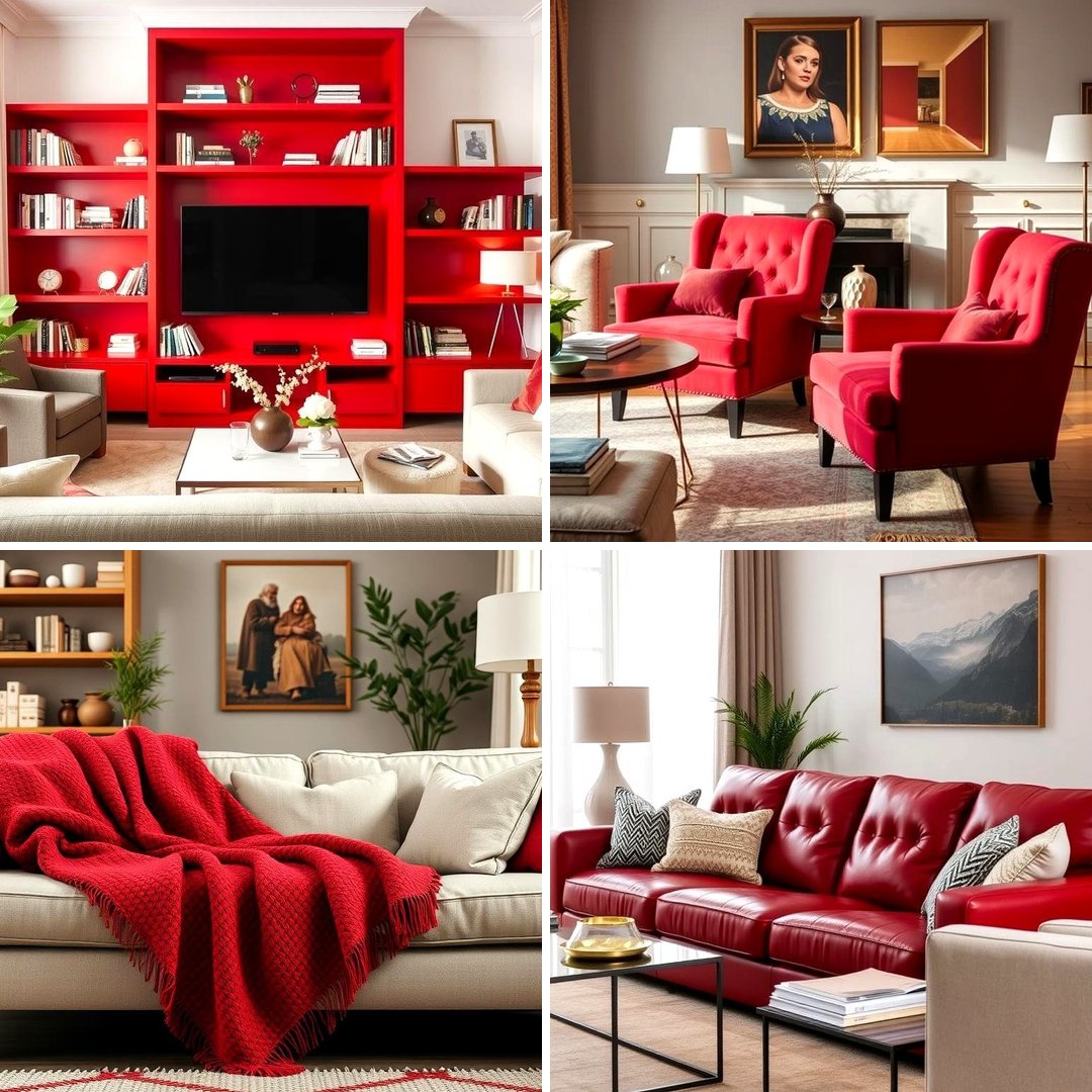 17 Red Living Room Ideas for Dramatic Modern Interiors