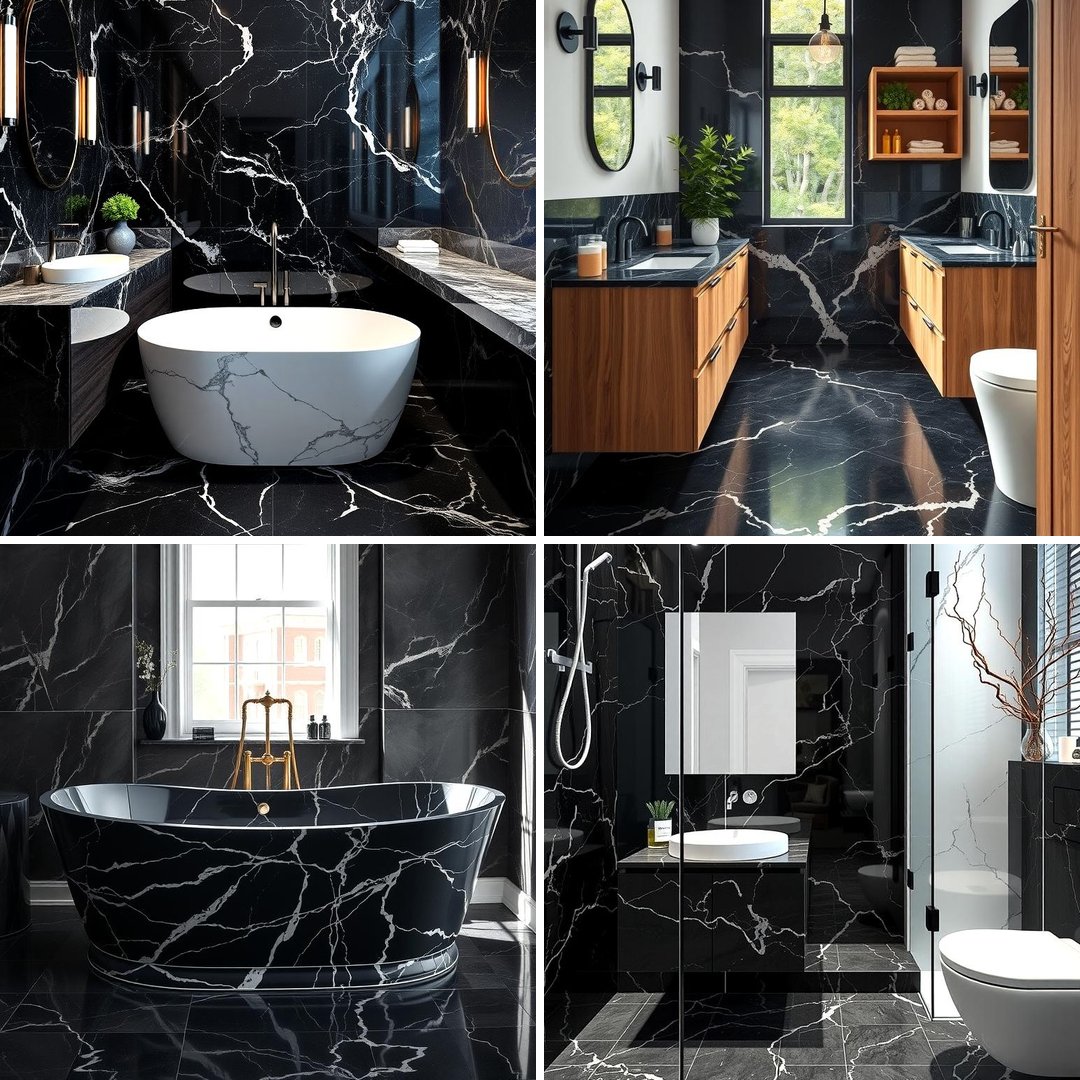 20 Black Marble Bathrooms: Luxurious Design Ideas