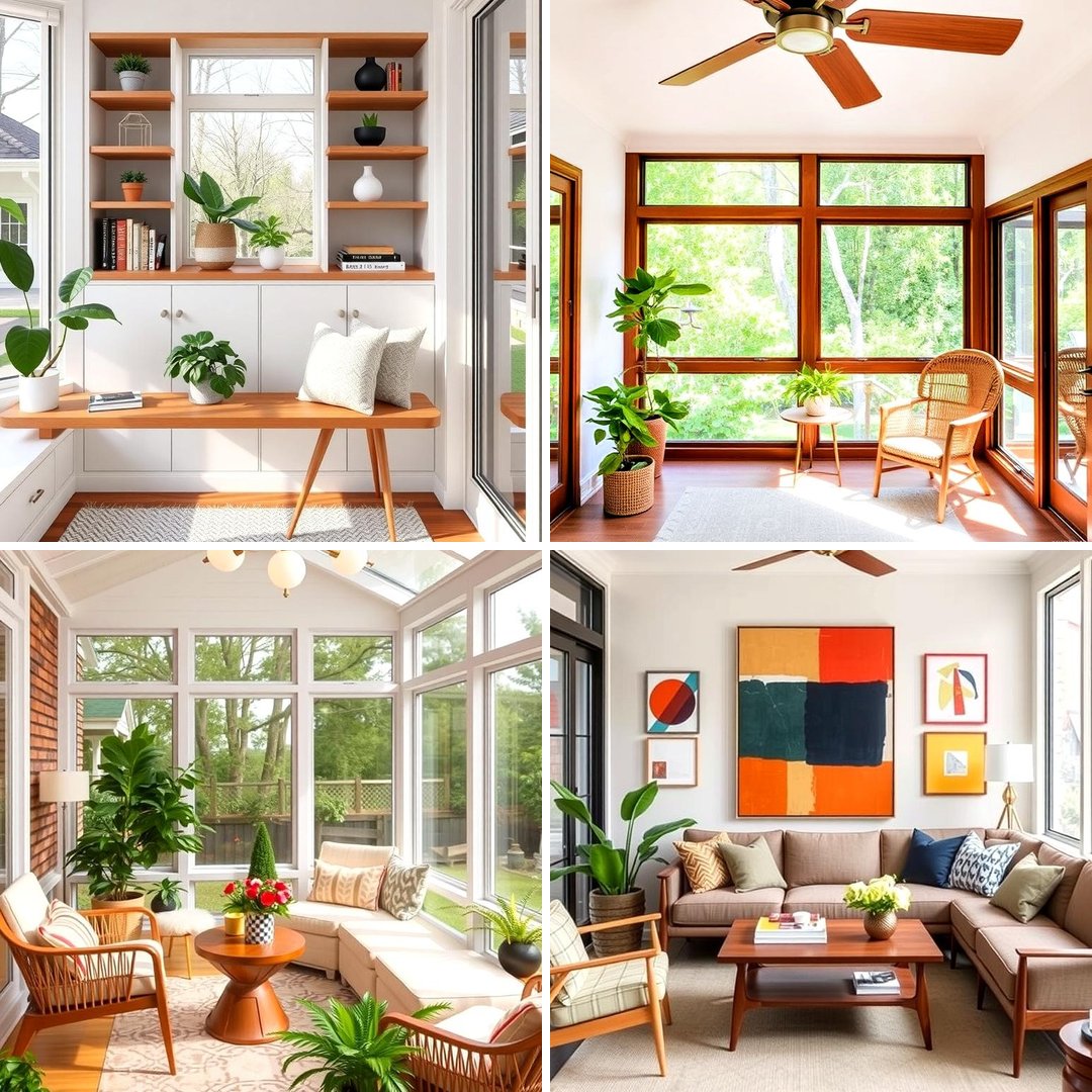 20 Mid-century Modern Sunroom Ideas for a Retro Vibe