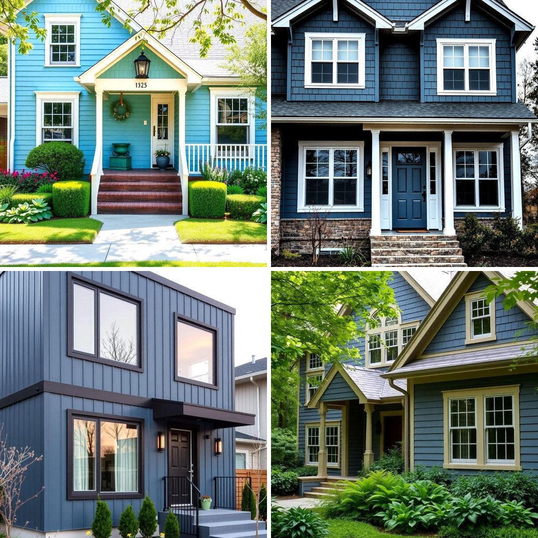 20 Midnight Blue and Dark Blue House Siding Colors