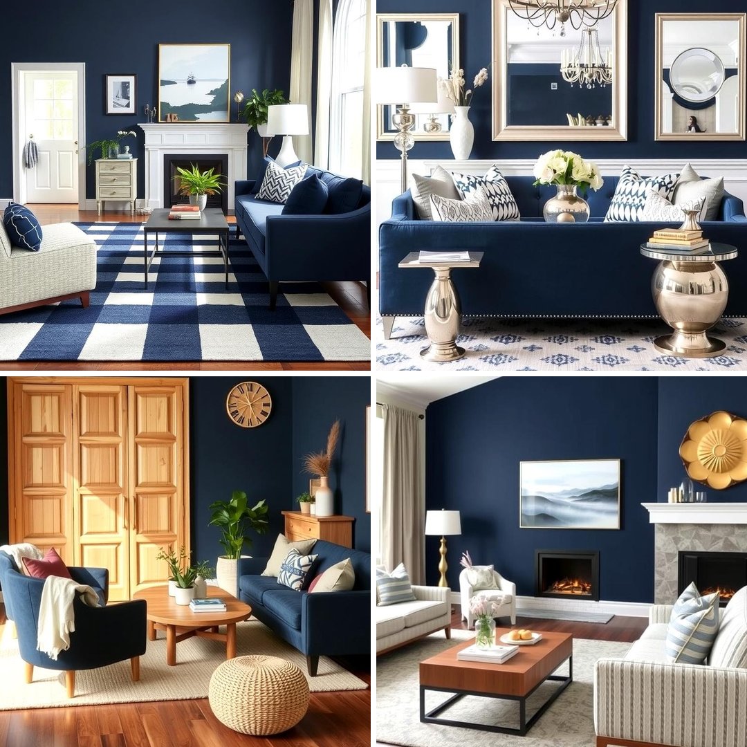20 Navy Living Room Ideas for a Bold Statement