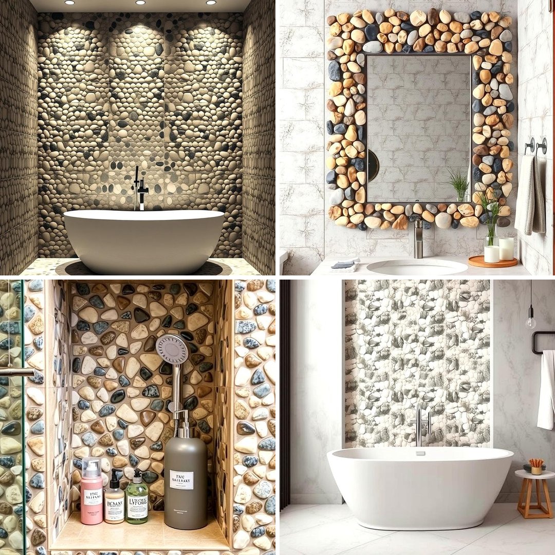 20 Pebble Tile Bathroom Ideas For A Natural Look