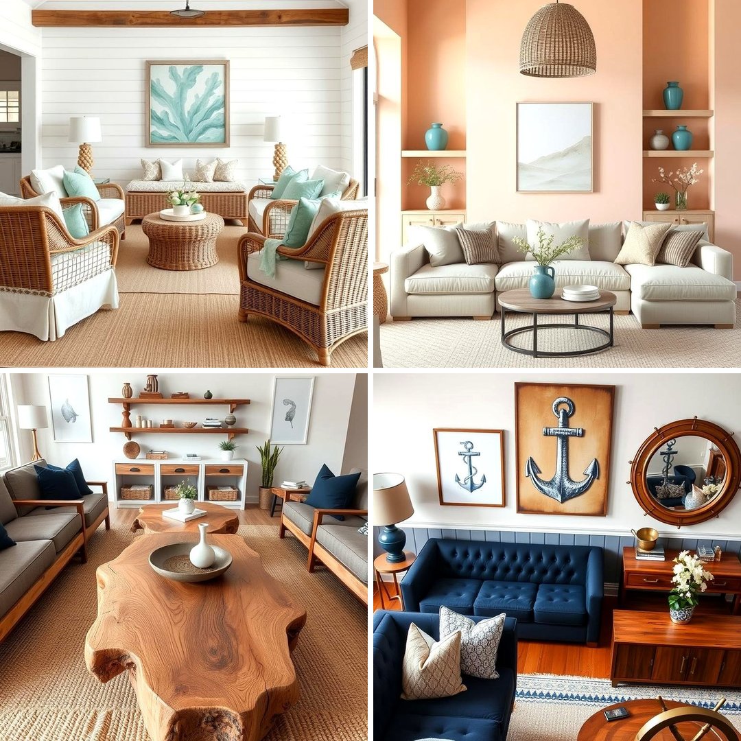 21 Coastal Living Room Ideas with Nautical Accents