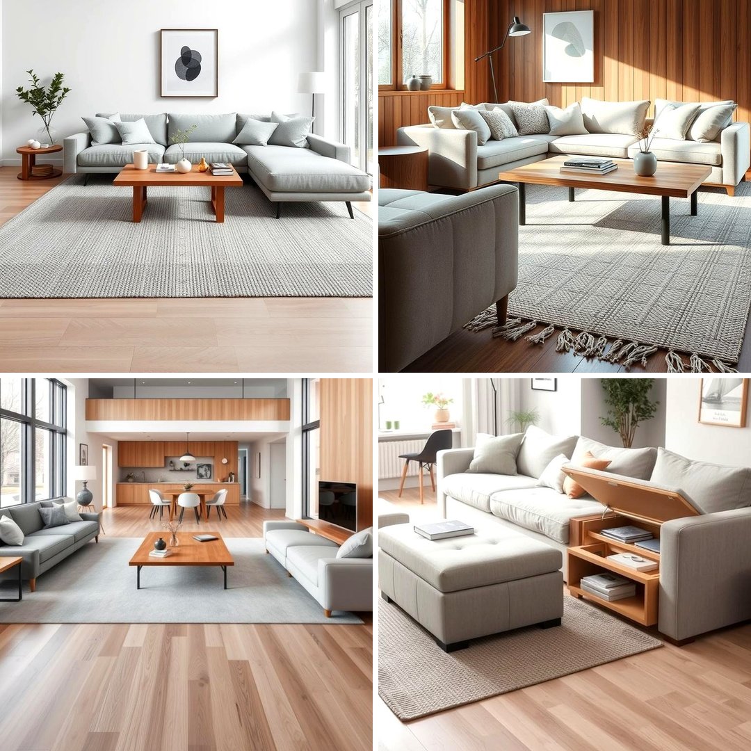 Illustration of Minimalist Living-Room Installation