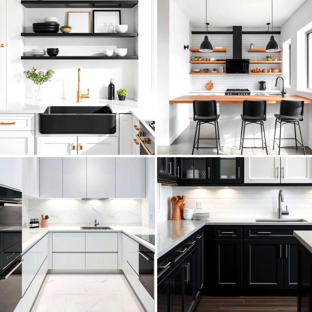 21 Striking Black & White Kitchen Ideas for Bold Spaces