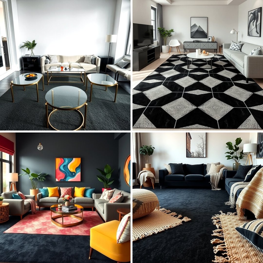 25 Black Carpet Living Room Ideas for a Cozy Atmosphere
