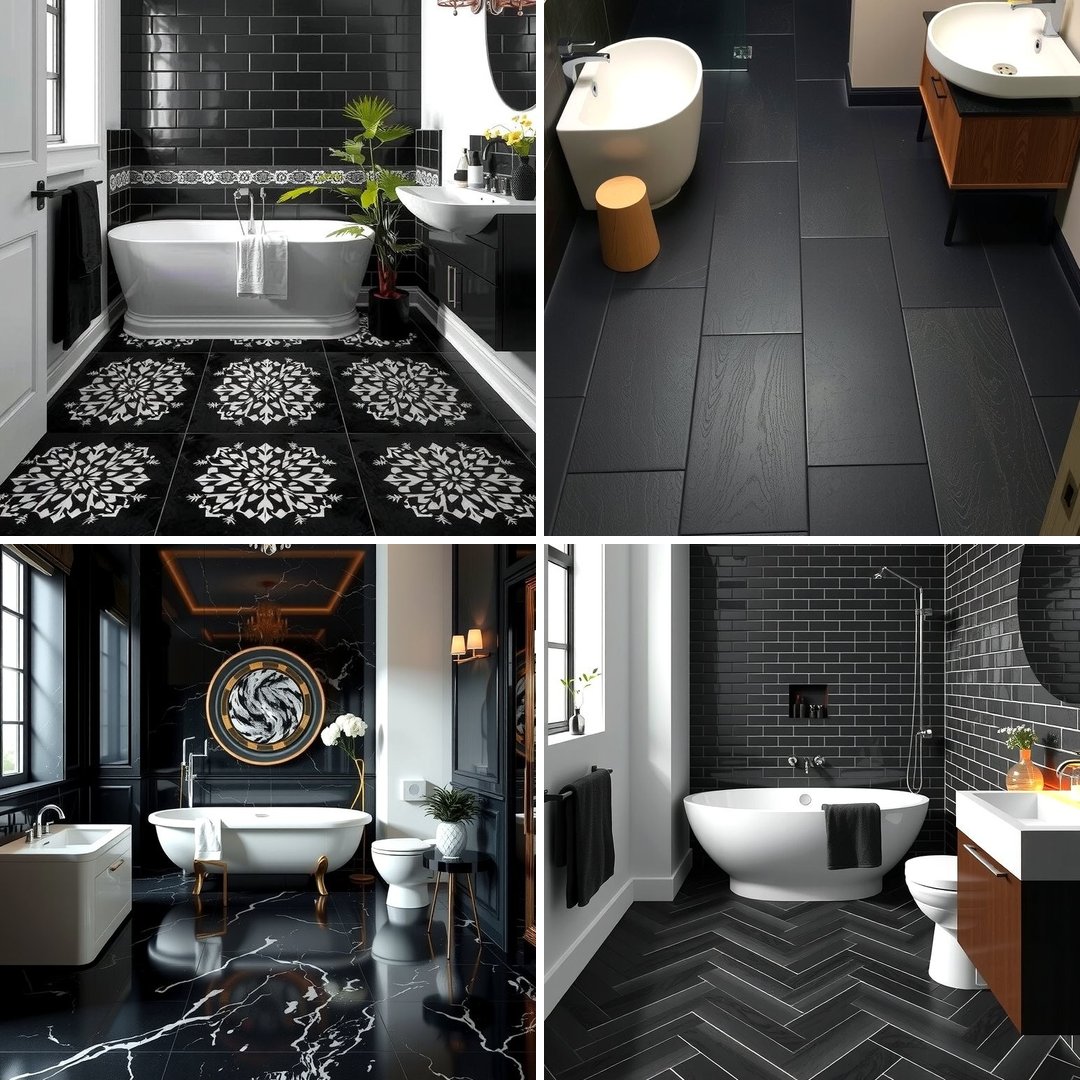 25 Black Floor Bathroom Ideas for a Bold Look