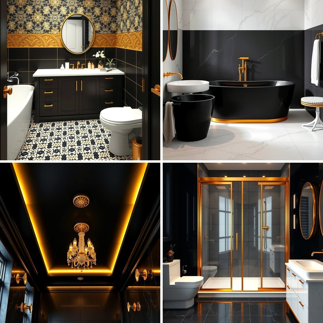 25 Black and Gold Bathroom Ideas for a Glamorous Space