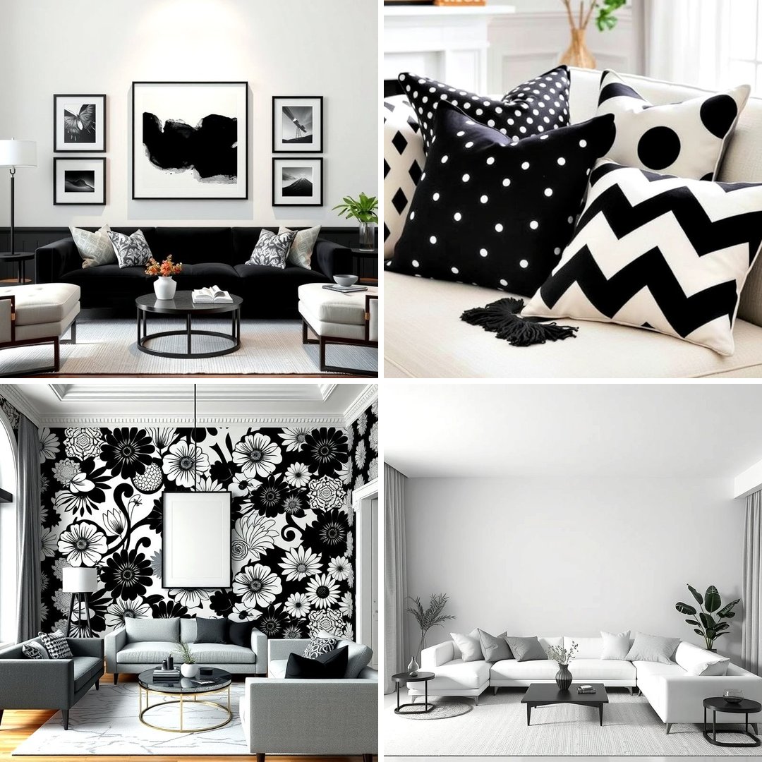 25 Black and White Living Room Ideas for a Classic Look