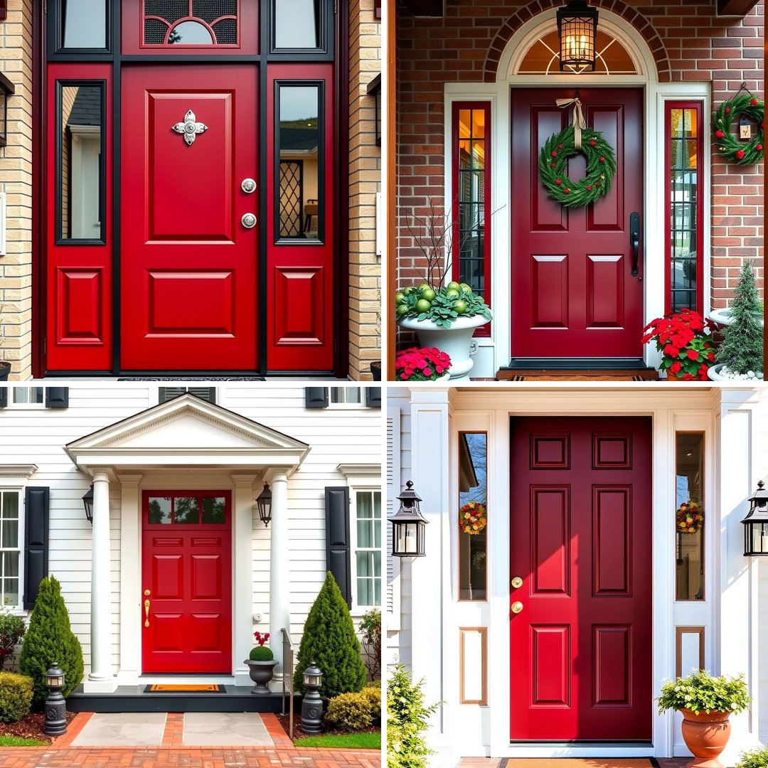25 Dark Red Front Door Ideas for a Bold Entrance