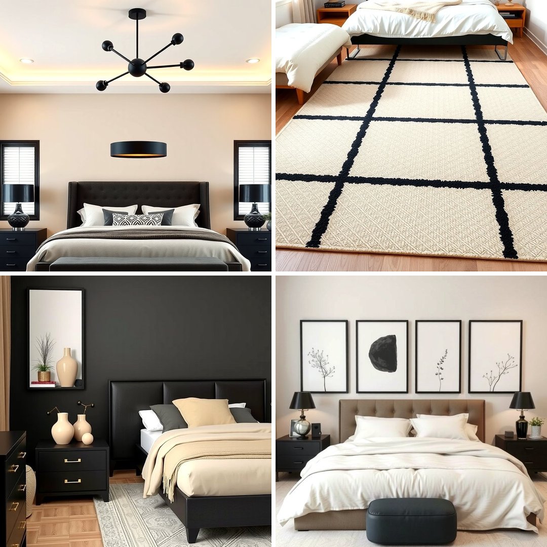 25 Elegant Black and Beige Bedroom Design Ideas