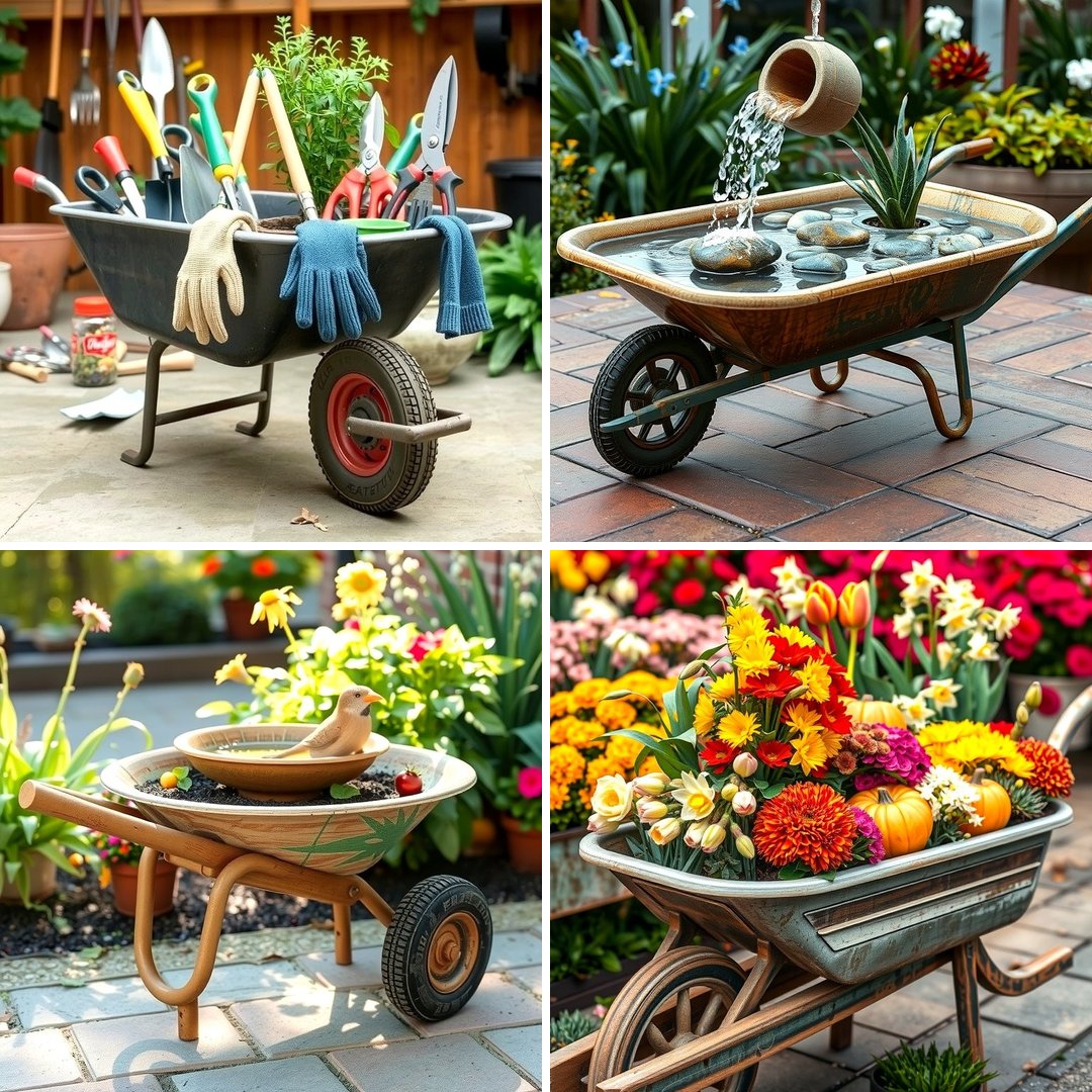 25 Old Wheelbarrow Ideas for Unique and Creative Garden Decor