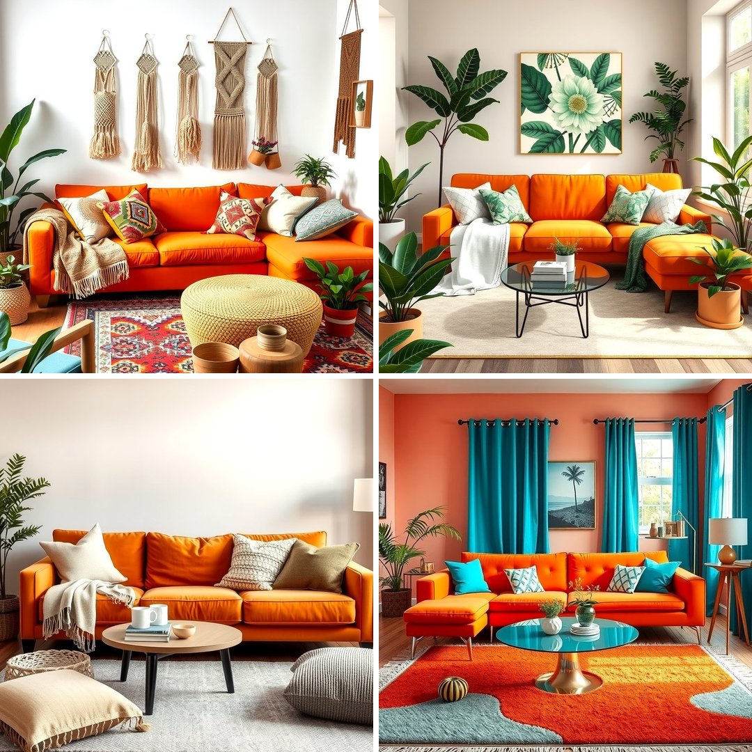 25 Orange Couch Living Room Ideas for a Vibrant Space
