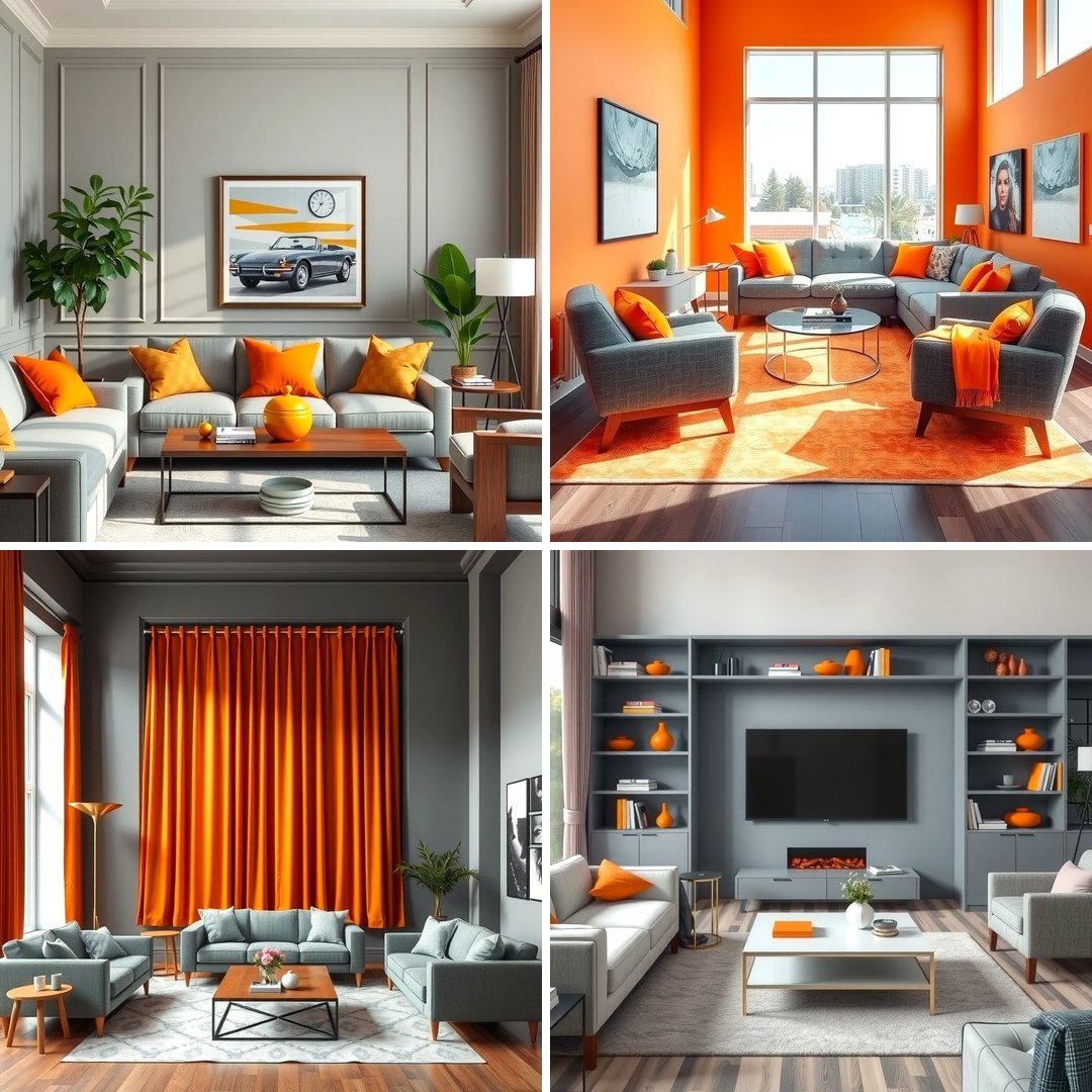 25 Orange and Grey Living Room Ideas for a Modern Look