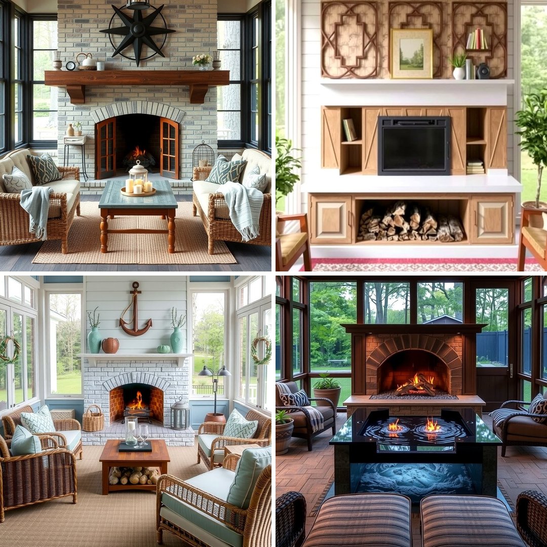 25 Screened-in Porch With Fireplace Ideas for Cozy Evenings