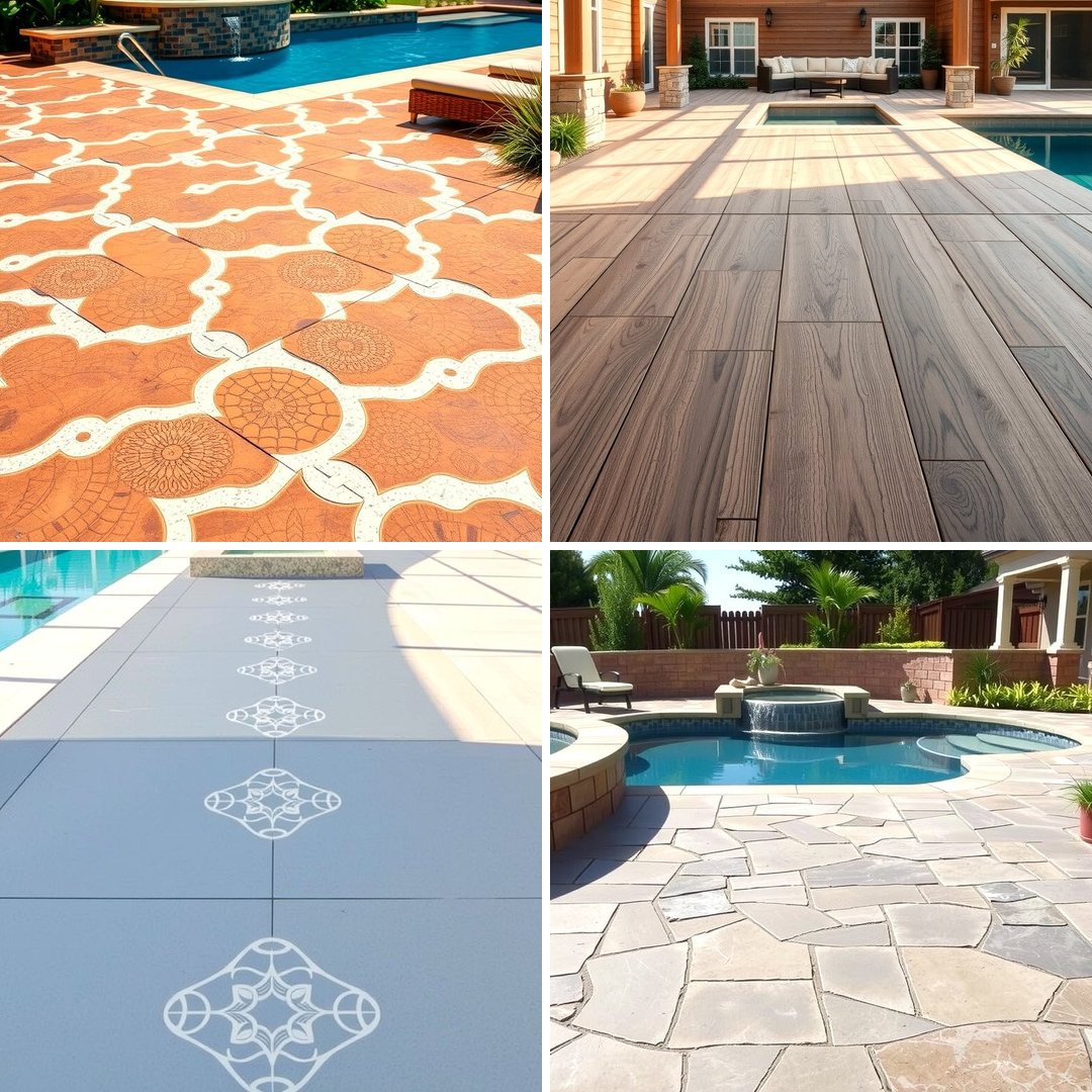 25 Stamped Concrete Pool Deck Ideas for Durability