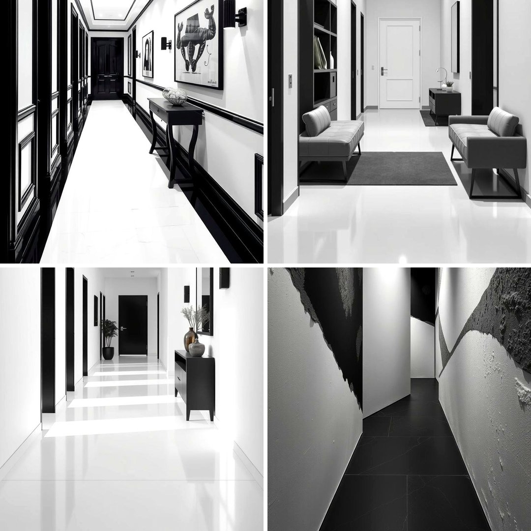 30 Chic Black and White Hallway Ideas for Timeless Elegance