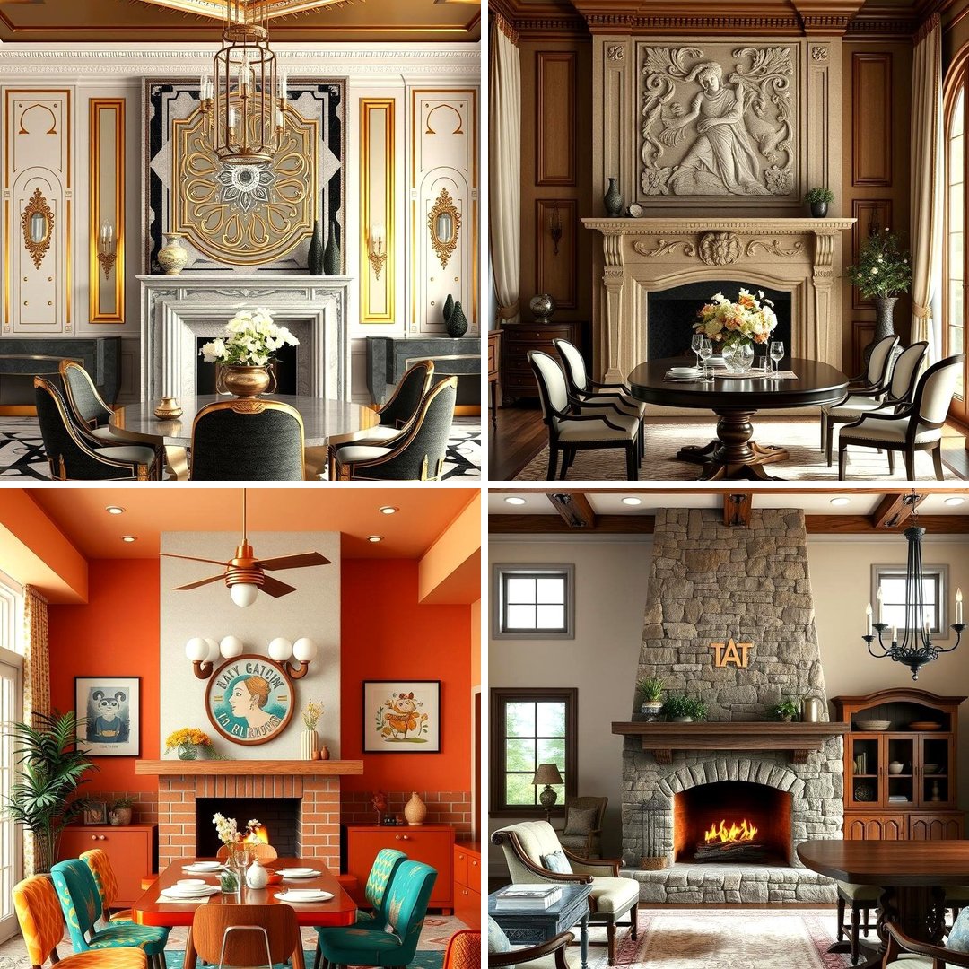 30 Cozy Dining Room Fireplace Design Ideas & Tips