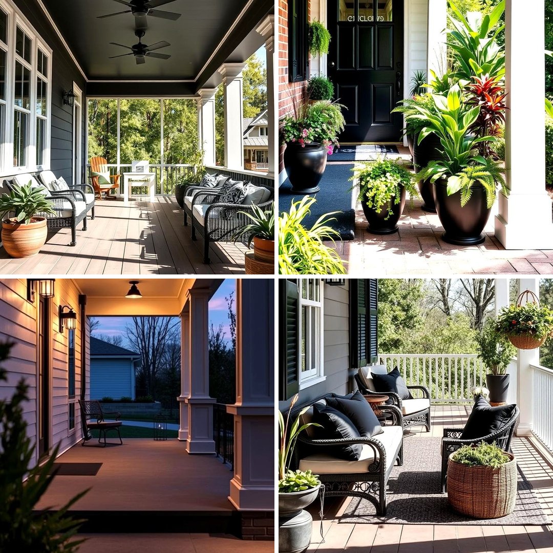 30 Inviting Black Porch Ideas for a Modern Outdoor Oasis