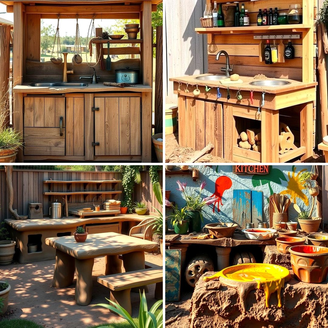 30 Mud Kitchen Ideas to Inspire Outdoor Kids' Play