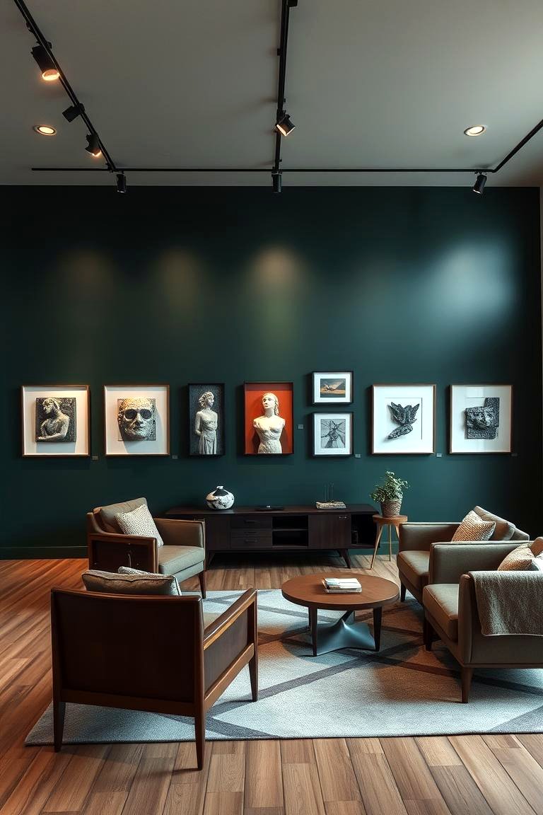 21 Dark Green Accent Wall Ideas for Dramatic Interiors