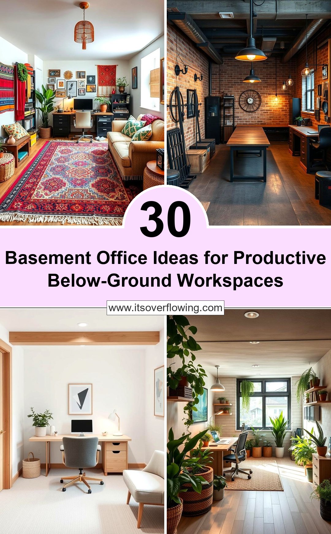 30 Basement Office Ideas for Productive Below-Ground Workspaces